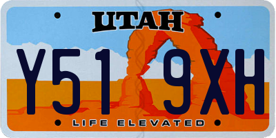 UT license plate Y519XH