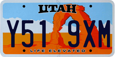 UT license plate Y519XM