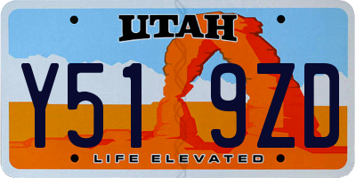 UT license plate Y519ZD