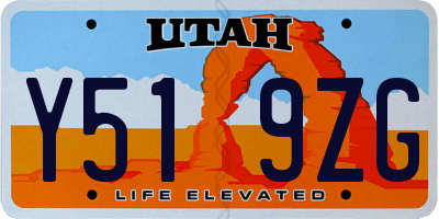 UT license plate Y519ZG