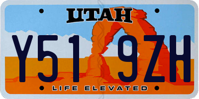 UT license plate Y519ZH