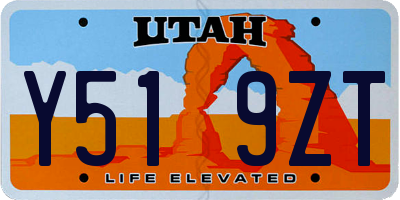 UT license plate Y519ZT