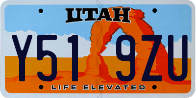 UT license plate Y519ZU