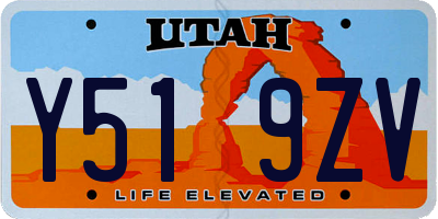 UT license plate Y519ZV
