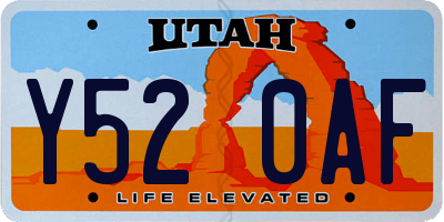 UT license plate Y520AF