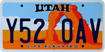 UT license plate Y520AV