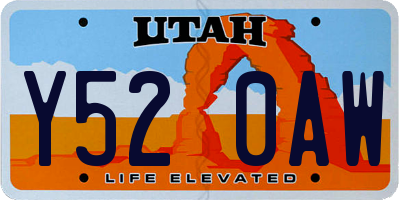 UT license plate Y520AW