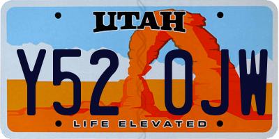 UT license plate Y520JW