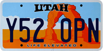 UT license plate Y520PN