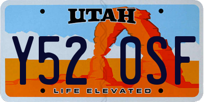 UT license plate Y520SF