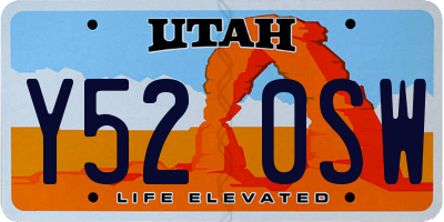UT license plate Y520SW