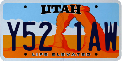 UT license plate Y521AW