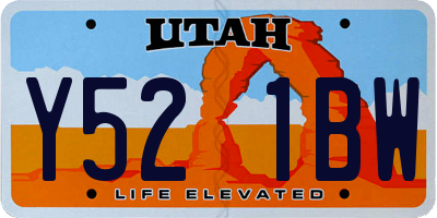 UT license plate Y521BW