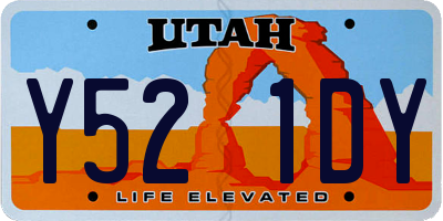 UT license plate Y521DY