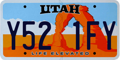 UT license plate Y521FY