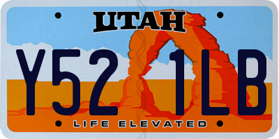 UT license plate Y521LB