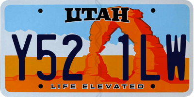 UT license plate Y521LW