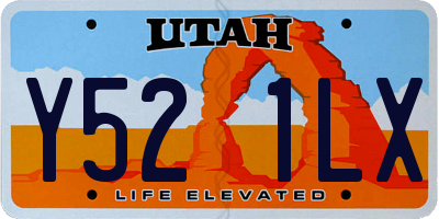 UT license plate Y521LX
