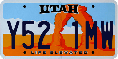 UT license plate Y521MW
