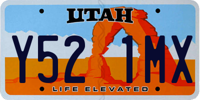 UT license plate Y521MX