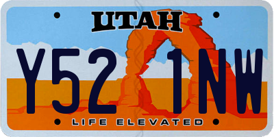 UT license plate Y521NW