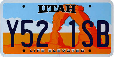 UT license plate Y521SB