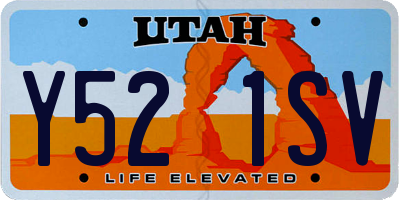 UT license plate Y521SV