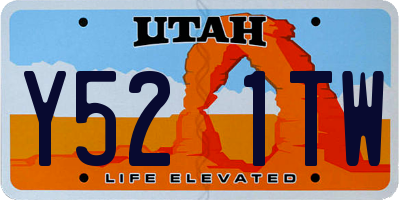 UT license plate Y521TW