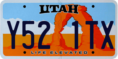 UT license plate Y521TX