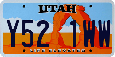 UT license plate Y521WW