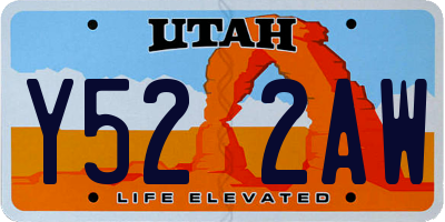 UT license plate Y522AW