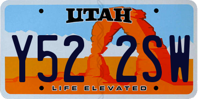 UT license plate Y522SW