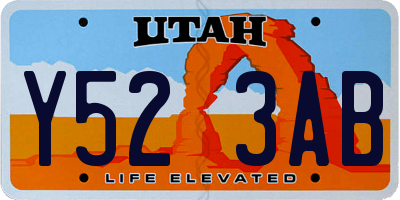 UT license plate Y523AB