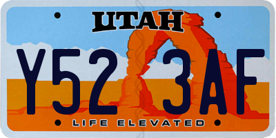 UT license plate Y523AF
