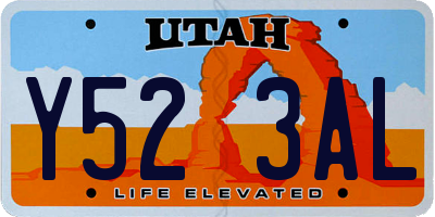 UT license plate Y523AL