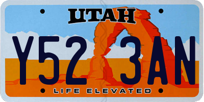 UT license plate Y523AN