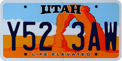 UT license plate Y523AW