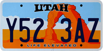 UT license plate Y523AZ