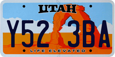 UT license plate Y523BA