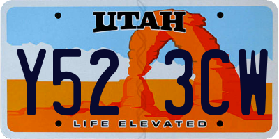 UT license plate Y523CW