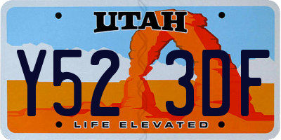 UT license plate Y523DF