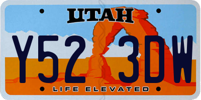 UT license plate Y523DW