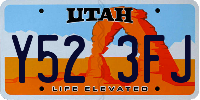UT license plate Y523FJ