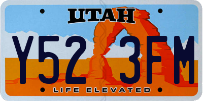 UT license plate Y523FM