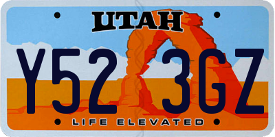 UT license plate Y523GZ