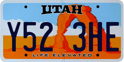 UT license plate Y523HE