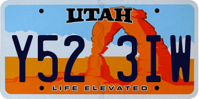 UT license plate Y523IW