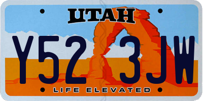 UT license plate Y523JW