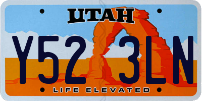 UT license plate Y523LN