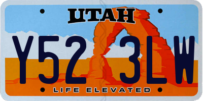 UT license plate Y523LW